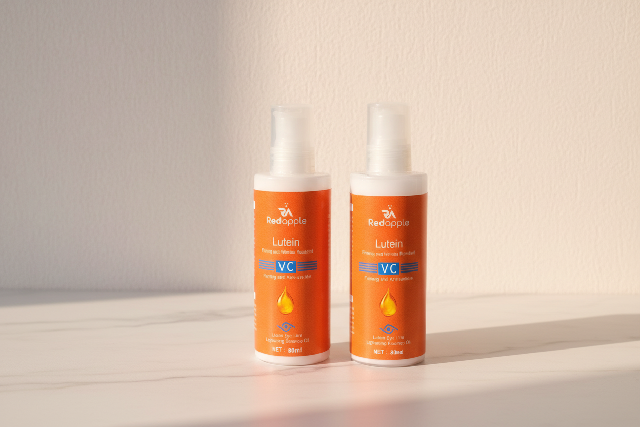 Redapple Lutein VC bottles with aesthetic lighting